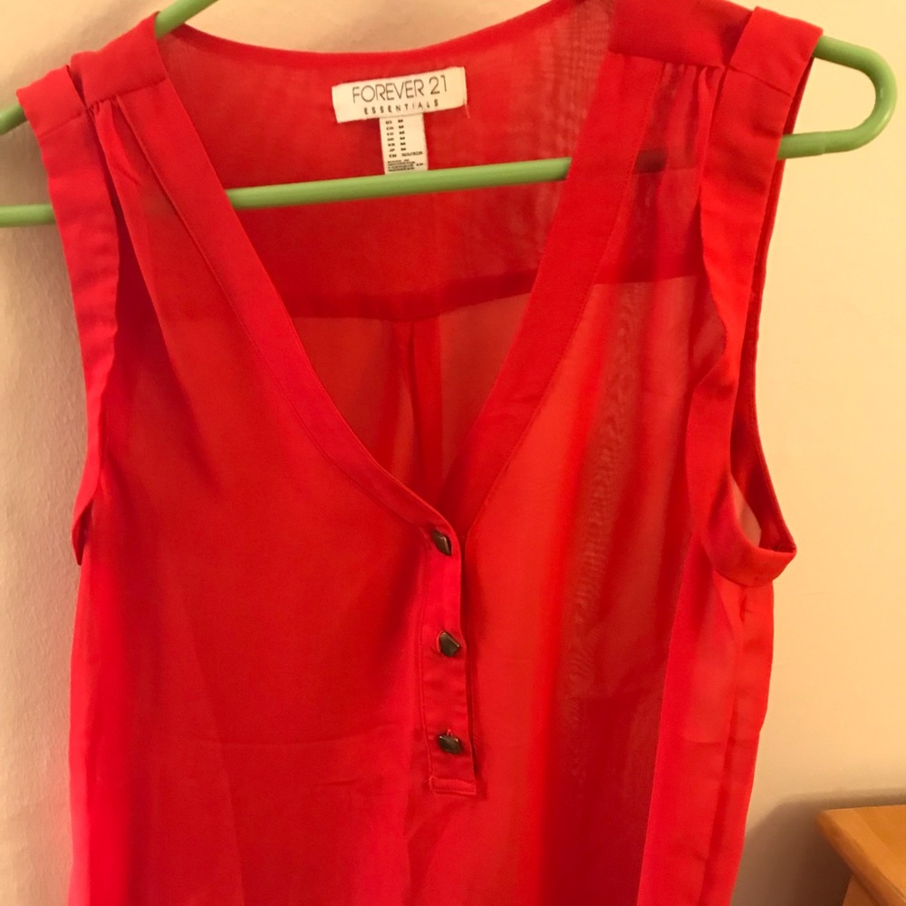 Bright red Forever21 blouse